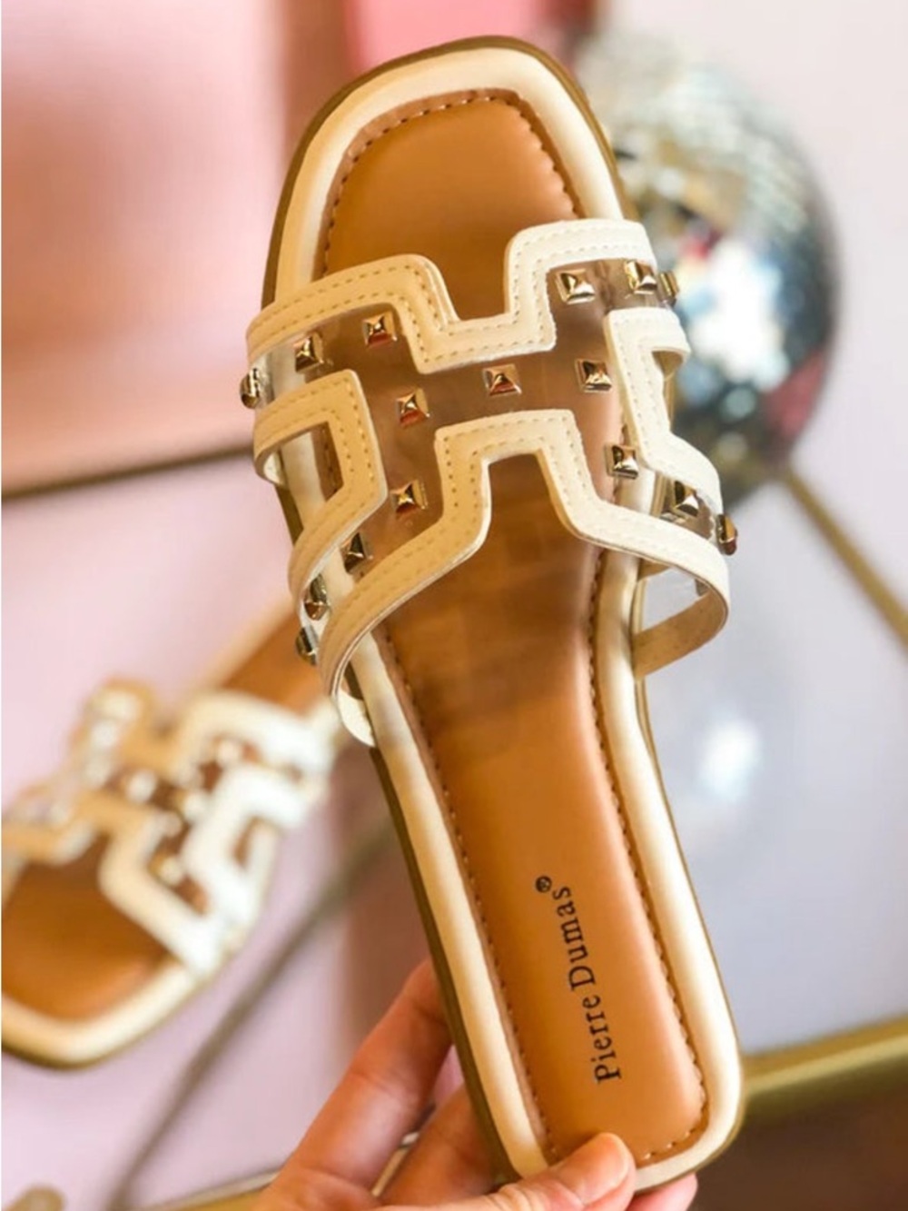 Pierre Dumas Ivory Empress Sandals (Size 9)